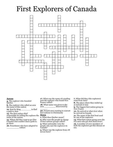 Canada explorer Cartier Crossword Clue.